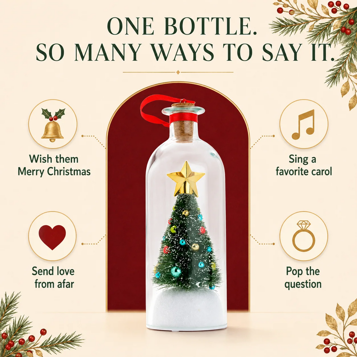 Lumivo™ Christmas Tree Message Bottle
